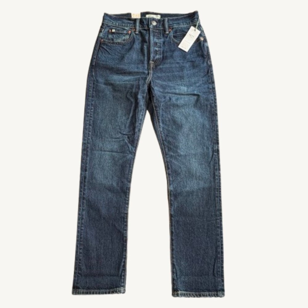 NWT AE77 American Eagle Dark Wash Premium Straight Crop Jeans Size 2